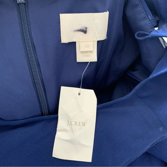 J. Crew Womens Clara Mini Dress Silk Chiffon Cocktail A  Line Blue Bridesmaid 10 - Picture 12 of 12